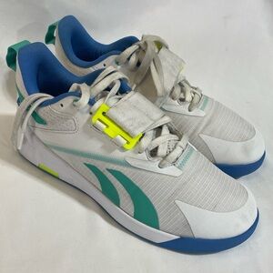 Reebok White, Blue, and Green Sneakers